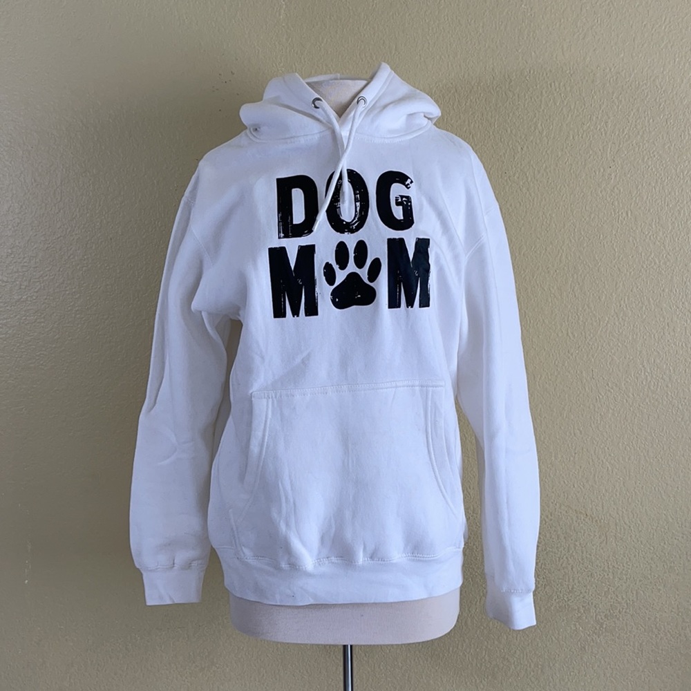 Lane Seven White Dog Mom Hoodie Medium